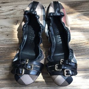 Burberry Novacheck Canvas Ballet Flats